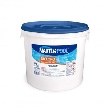 MARTEN Dicloro 56% granulare 5kg - Agente clorante stabilizzato per acque di piscina