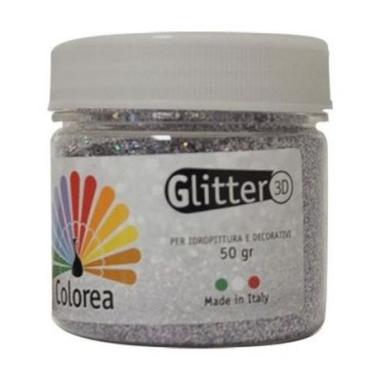 Colorea glitter prismatici gr 50 argento in polvere